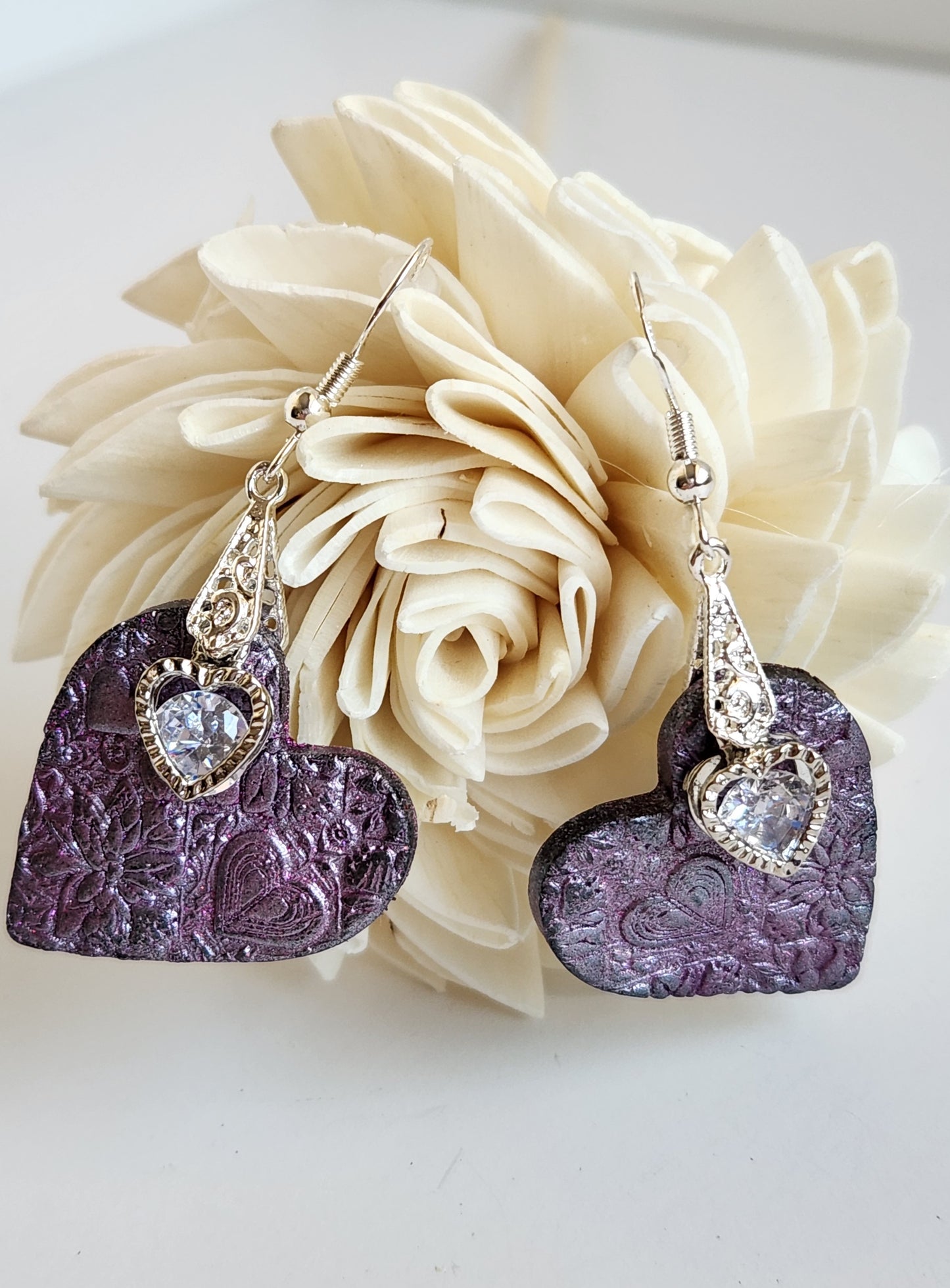 Purple Heart Earrings