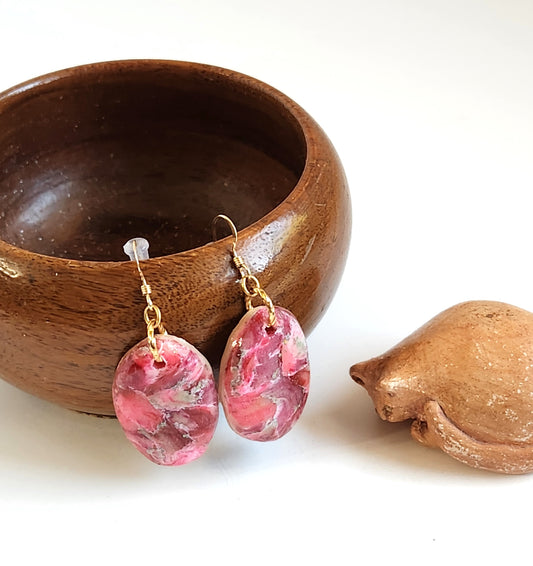 Faux Rose Quartz Earrings