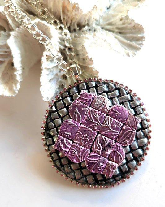 Pink Tiles on a Silver Rug